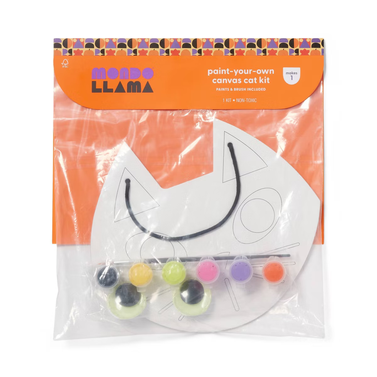 Paint-Your-Own Canvas with Googly Eyes - Cat - Mondo Llama™ | Target