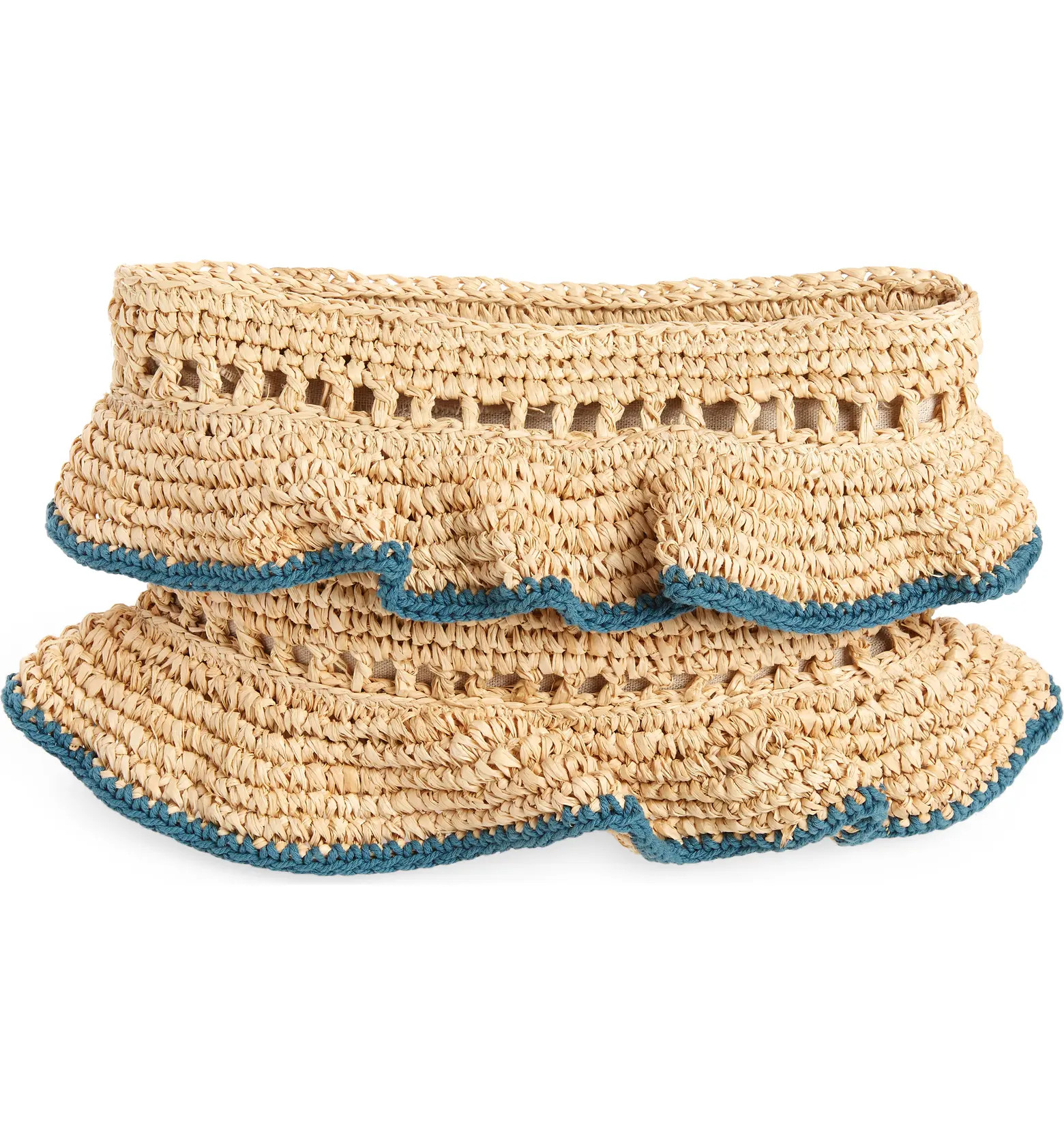 Joey Ruffle Raffia Clutch | Nordstrom