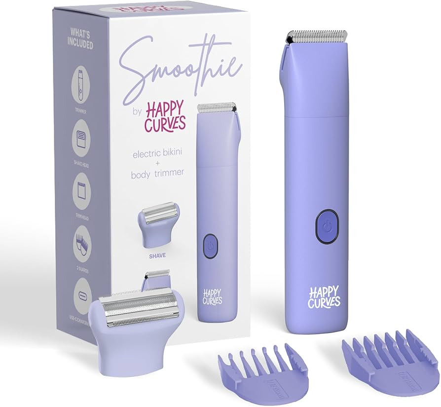 HAPPY CURVES Smoothie Bikini Trimmer - Electric Razor for Women, Waterproof Hair Trimmer with Adj... | Amazon (US)