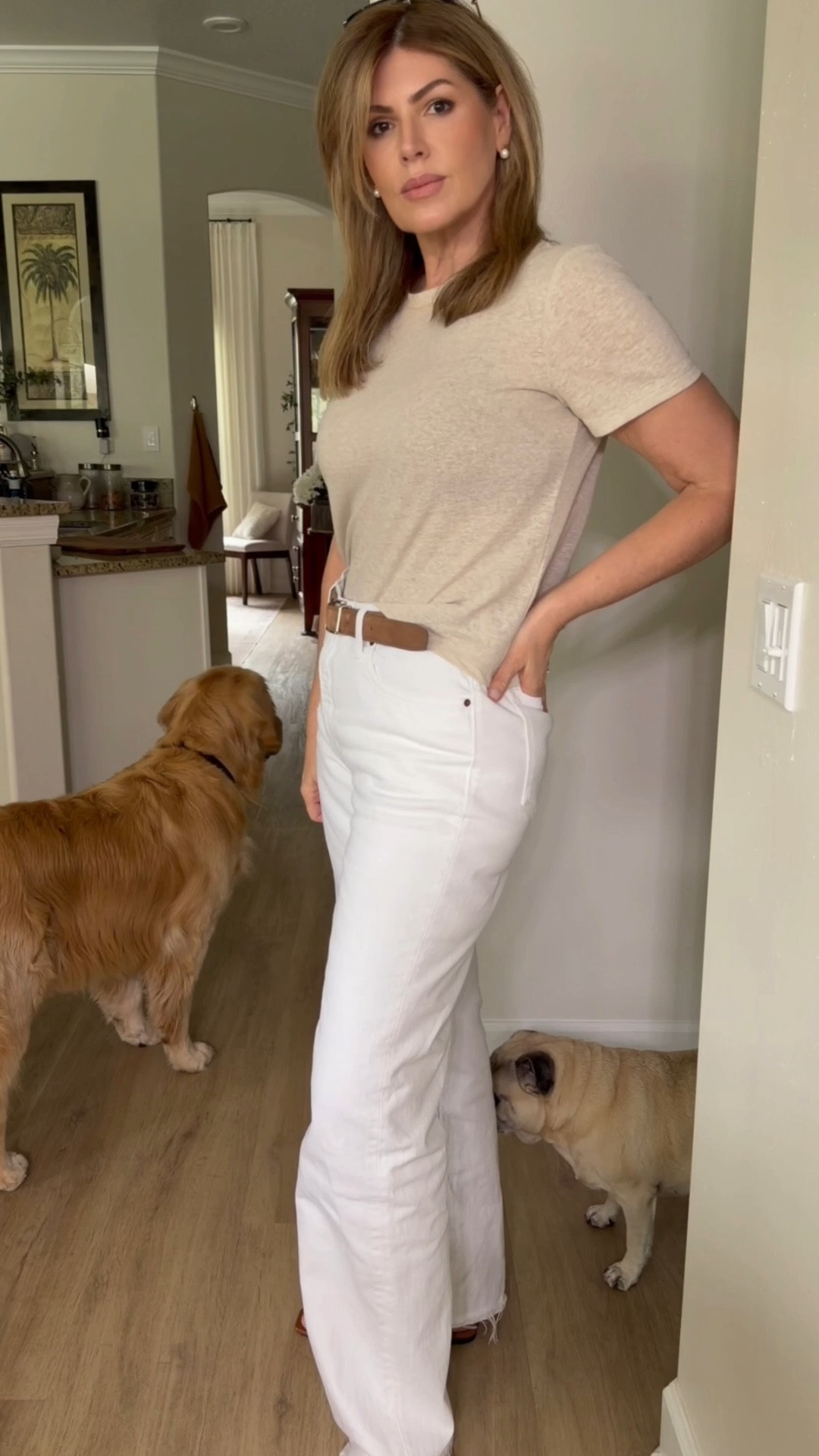 The outfit I reach for when I want to look instantly put together 🤍

✔️ Soft neutral tee (lightweight + flattering)
✔️ White denim (elongates + goes with everything)
✔️ Classic leather belt (pulls the whole look together)

This combo is EASY, polished, and works every time—no overthinking needed. I’ve been wearing these pieces on repeat because they mix with everything in my closet.

Finished with oversized sunnies for that elevated, expensive feel ✨

Everything is linked for you ↓

#ltkfinds #ltkstyle #ltksale #over50style #midsizefashion #neutralstyle #capsulewardrobe #everydayoutfit

#LTKOver40 #LTKTall #LTKMidsize