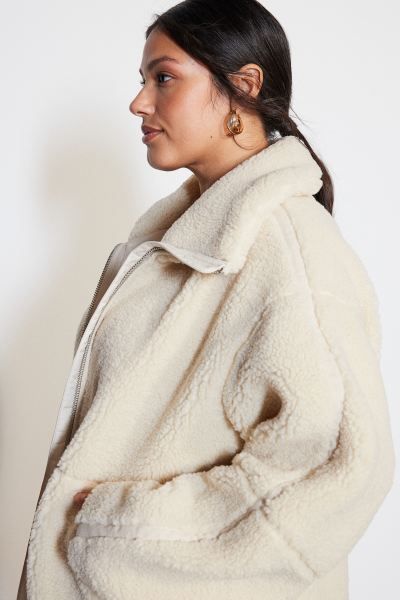 Teddy Fleece Jacket - Light beige - Ladies | H&M US | H&M (US)