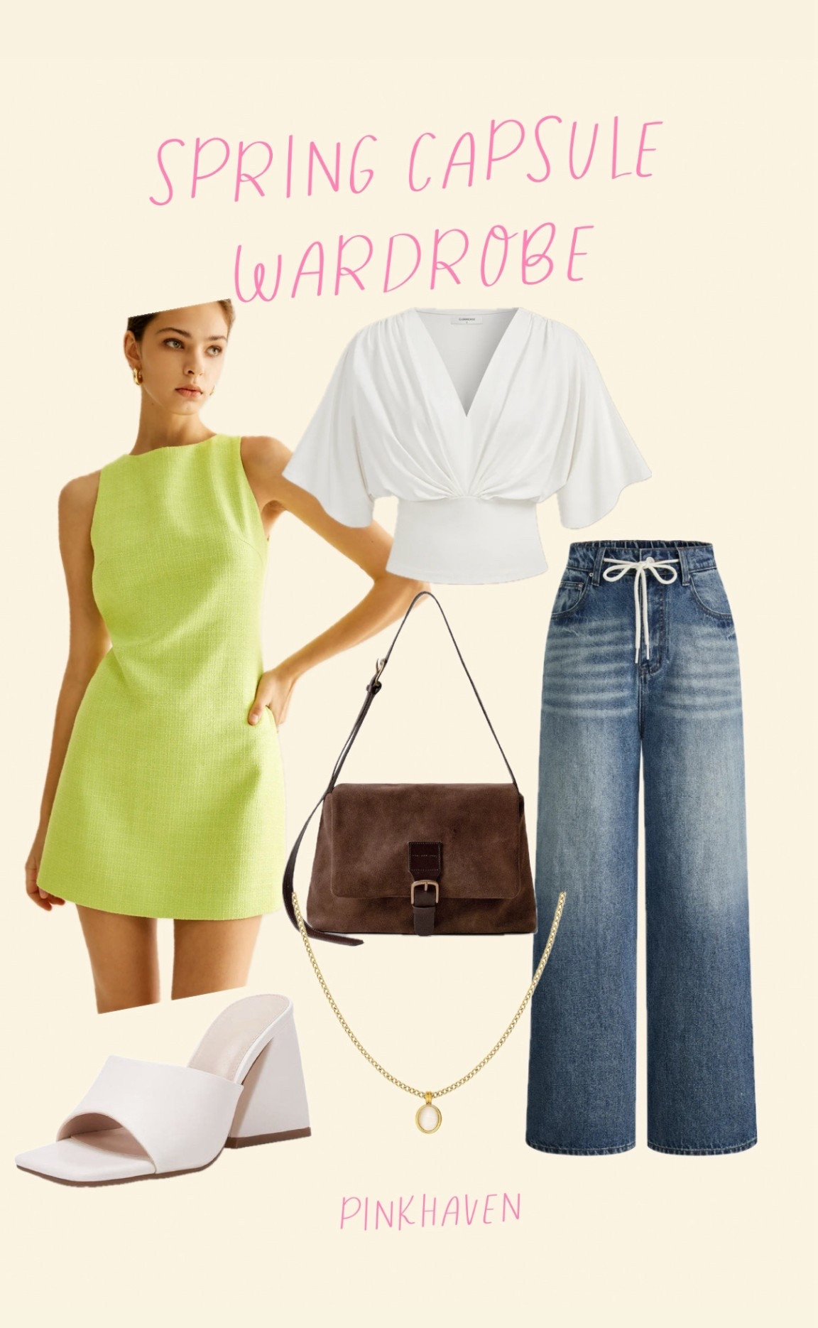 Spring outfit inspo- spring capsule 

#springoutfit #springfashion #womens #trending #widelegjeans #sale #springoutfit2026

#LTKSaleAlert #LTKootd #LTKU