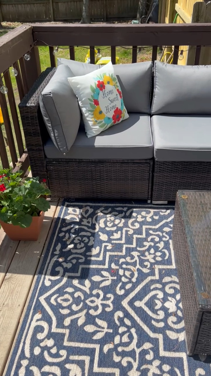 VERY happy with our replacement patio couch cushions! All the prices I was seeing for new cushions was 😳 I was ready to buy a whole new patio set for the same price. I took a chance on these replacement cushions from Amazon and they did not disappoint! I actually like them better than the cushions it originally came with, because they have grips on the bottom cover so they don’t slide around. The covers are machine washable too 🥰 Tip- if all your cushions don’t “fluff” right away out of the vacuum seal, leave them outside for a day or two. They will eventually expand! Love how this turned out. Great replacement cushions if you’re on a budget or looking for more affordable options! 🥰 Find the link in my bio! 
#liketkit #patioseason☀️ #amazonfinds 

#LTKSeasonal #LTKHome