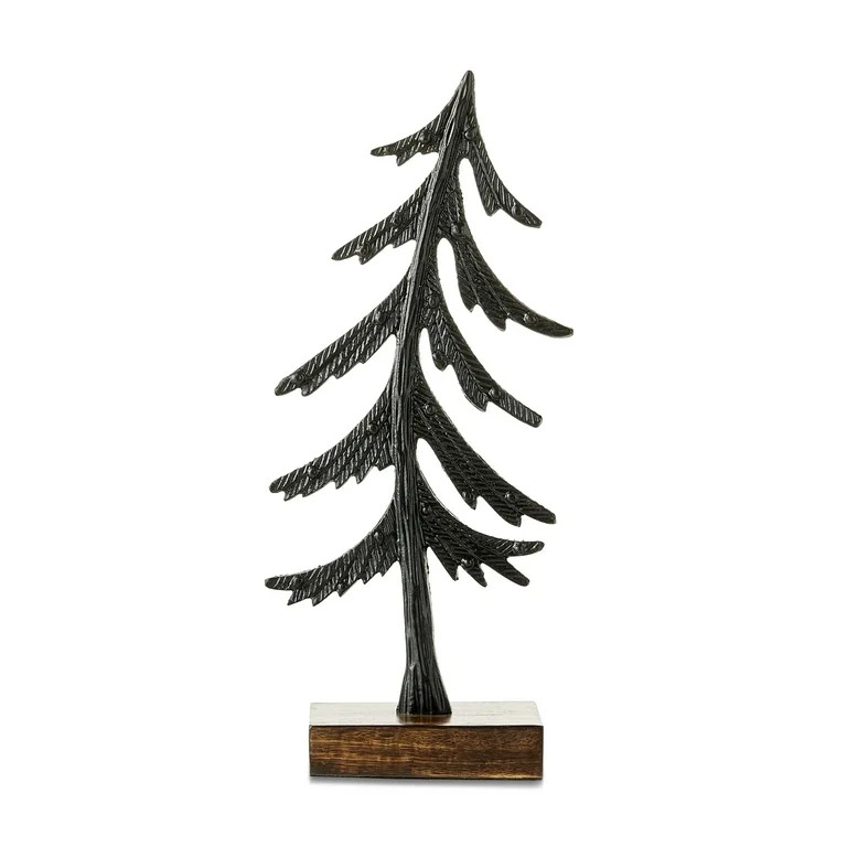 Brown & Black Iron Christmas Tree Tabletop Decor, 12.5 in, by Holiday Time | Walmart (US)