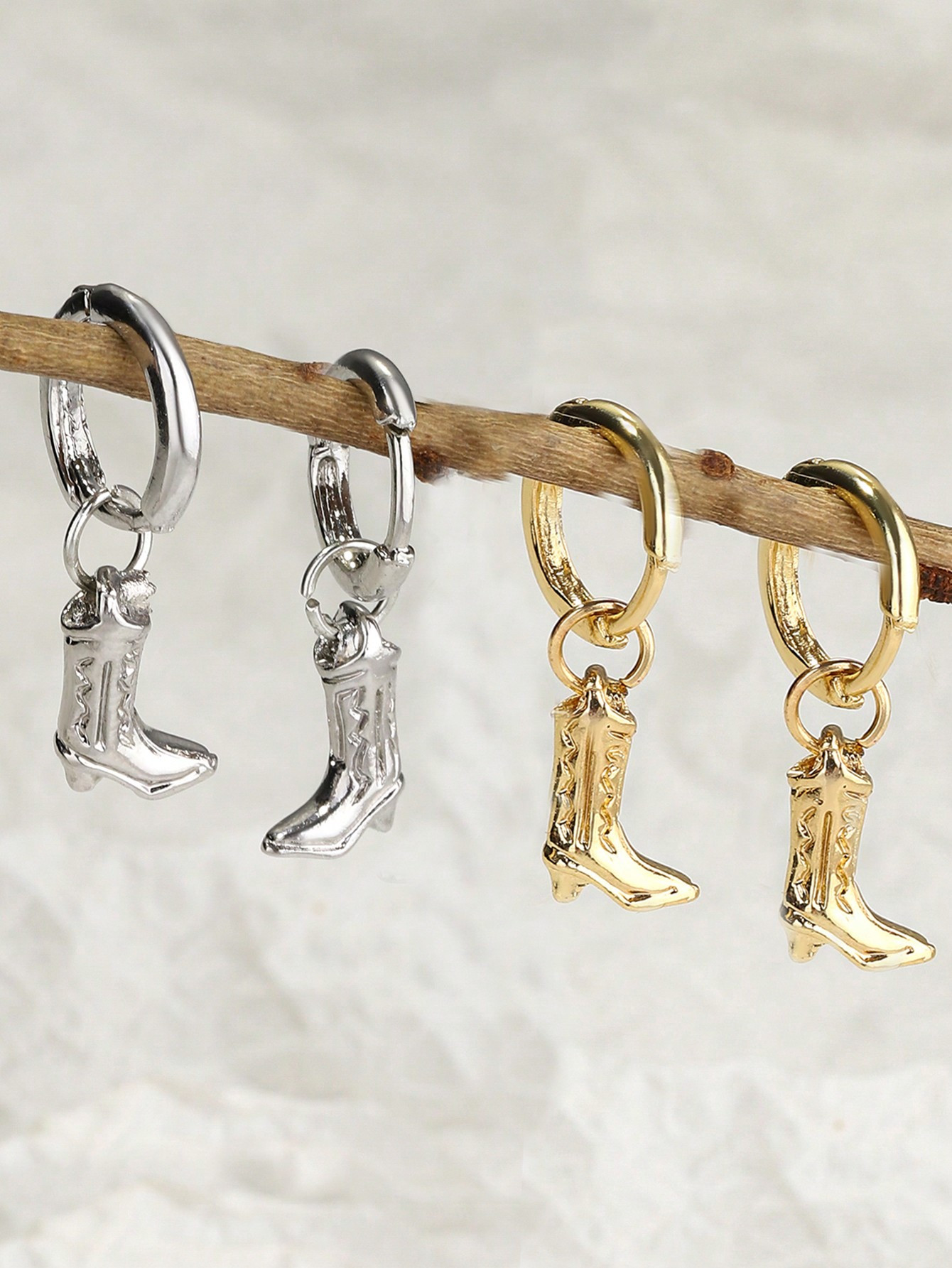1 paar vintage western cowboy stijl legering laarzen en hoed oorbellen voor vrouwen, dagelijkse k... | SHEIN
