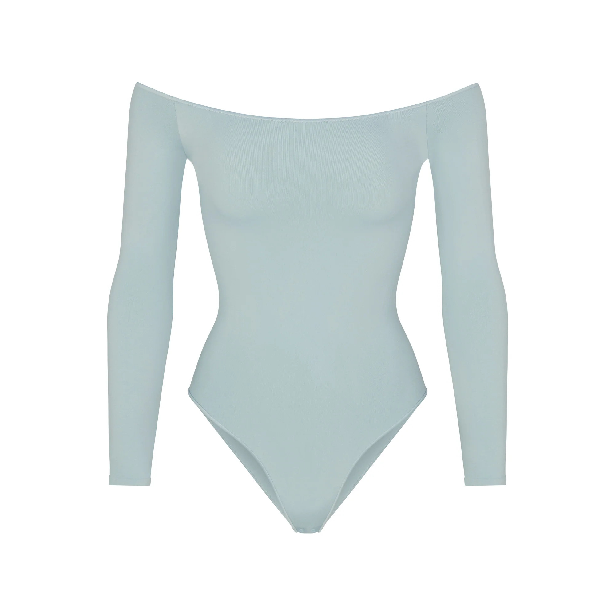 ESSENTIAL OFF THE SHOULDER BODYSUIT | DENIM | SKIMS (US)
