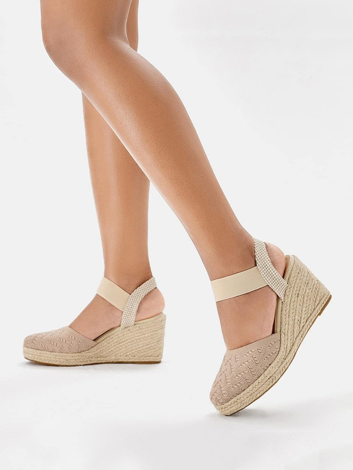 Styleloop Espadrille Ankle Strap Wedge Court Shoes | SHEIN