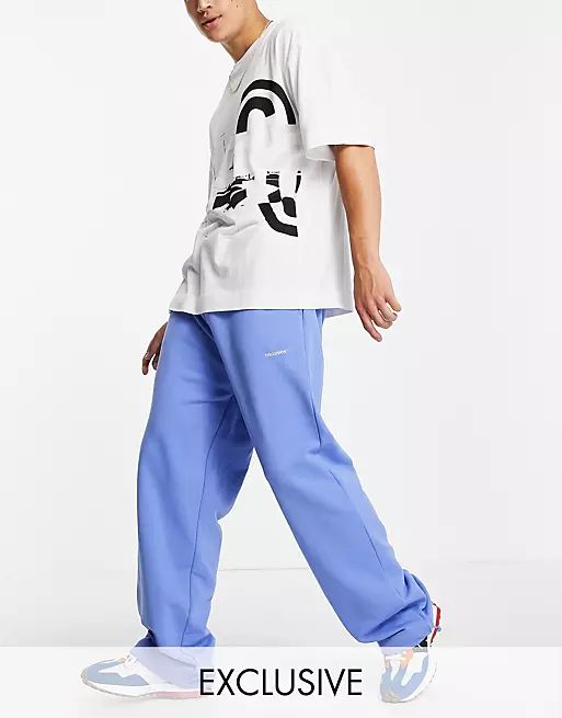 COLLUSION v-neck sweatshirt & joggers in blue co-ord | ASOS | ASOS (Global)