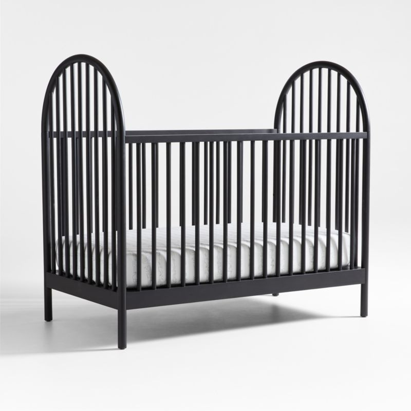 Canyon Black Spindle Wood Convertible Baby Crib by Leanne Ford + Reviews | Crate & Kids | Crate & Barrel