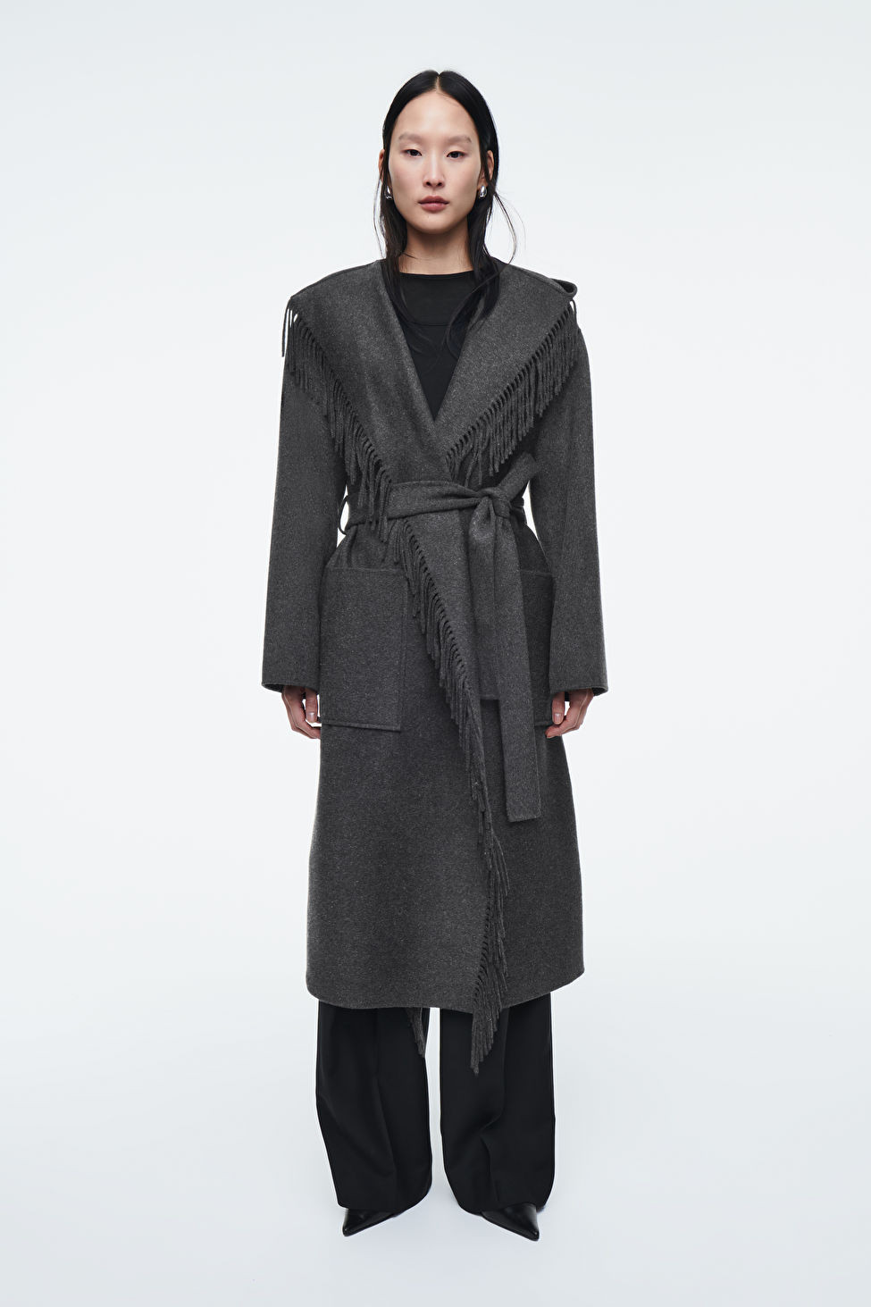 FRINGED DOUBLE-FACED WOOL COAT | COS UK