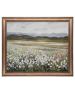 Yeechine Gold Framed Vintage Wall Art Wildflowers Field Canvas Wall Art Print Kitchen Living Room... | Amazon (US)