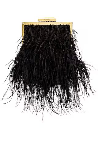 olga berg Ozzy Feather Embellished Framed Bag in Black. | Revolve Clothing (Global)