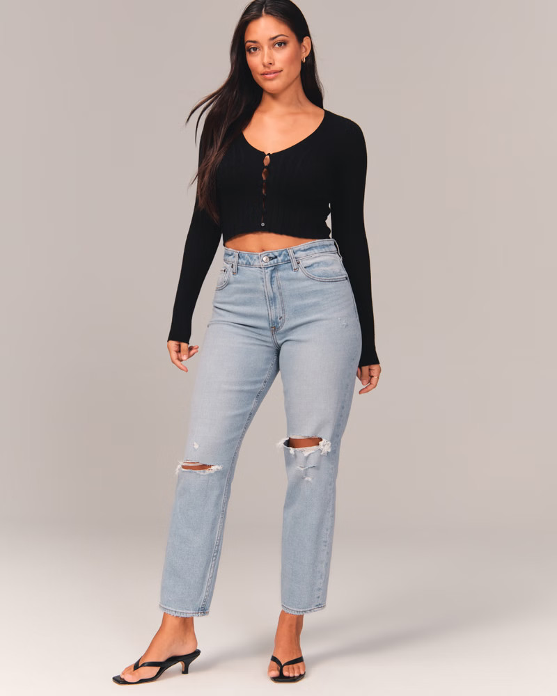 Women's Curve Love High Rise Mom Jeans | Women's Bottoms | Abercrombie.com | Abercrombie & Fitch (US)