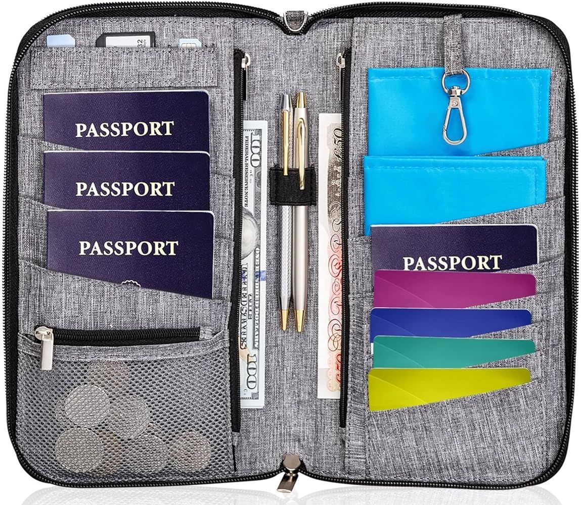 Valante Premium Family Travel Document Organizer Capacious RFID Passport Holder Wallet (Large, gr... | Amazon (US)