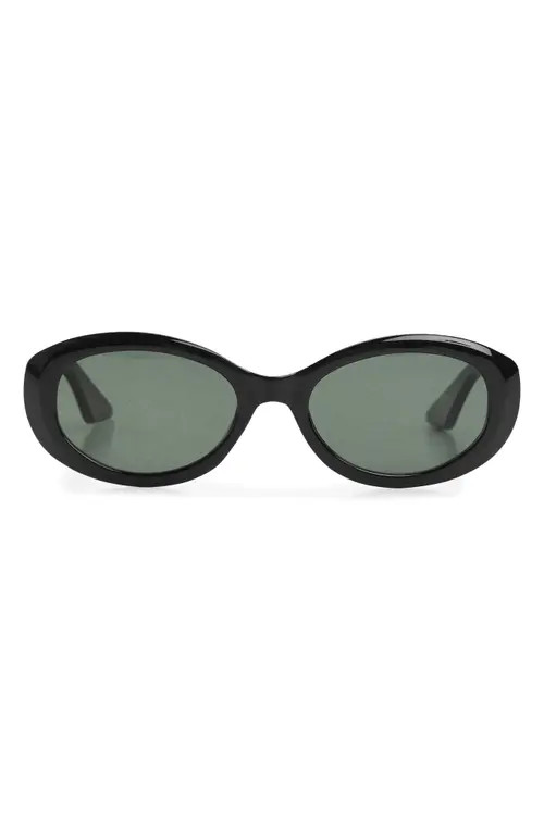 MANGO Oval Sunglasses in Black at Nordstrom | Nordstrom