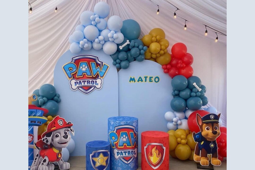 DIY Dog Paw Balloon Arch Birthday Party Garland Blue Red Decorations Kit Latex - Etsy | Etsy (US)