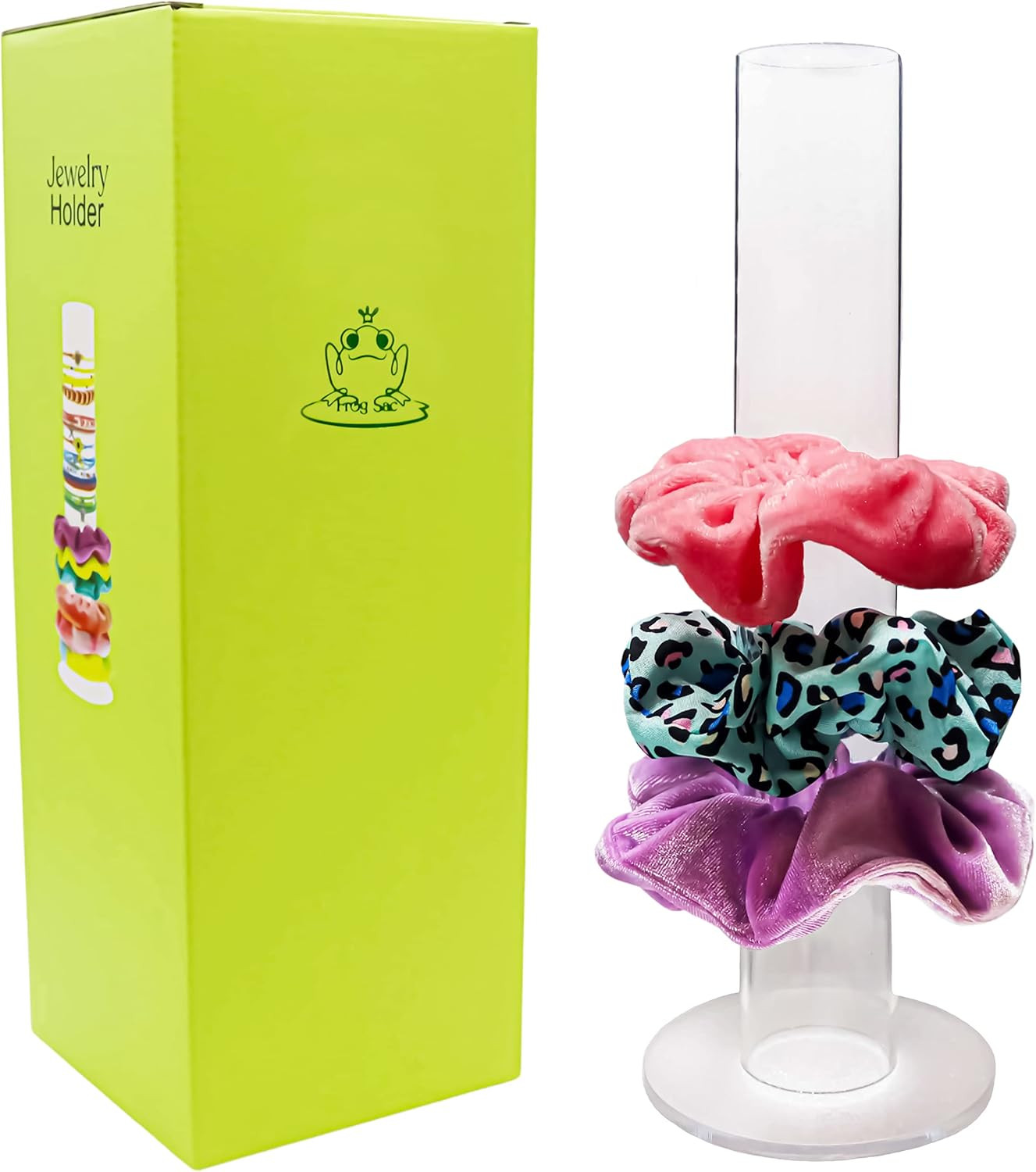 FROG SAC Scrunchie Holder Stand, Acrylic Scrunchy Display, 11 Inch Clear Hair Tie Accessories Org... | Amazon (US)