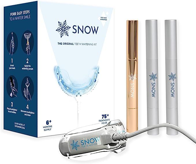 Snow Teeth Whitening Kit with LED Light ,3 Whitening Wands, LED Mouthpiece, Shade Guide,Complete ... | Amazon (US)