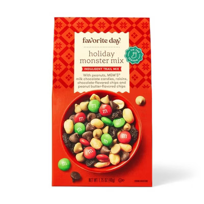 Christmas Holiday Monster Indulgent Snack Trail Mix Stocking Stuffer - 1.75oz - Favorite Day™ | Target