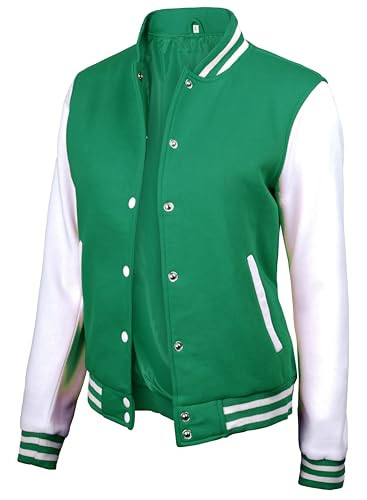 Decrum Green And White Women Varsity Jacket [40139173] | Green & White, M | Amazon (US)