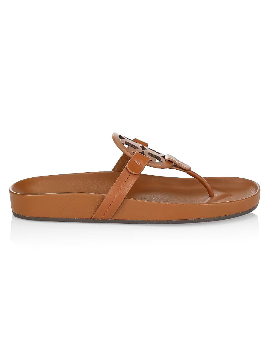 Women's Miller Cloud Leather Thong Sandals - Bourbon Miele - Size 5.5 | Saks Fifth Avenue