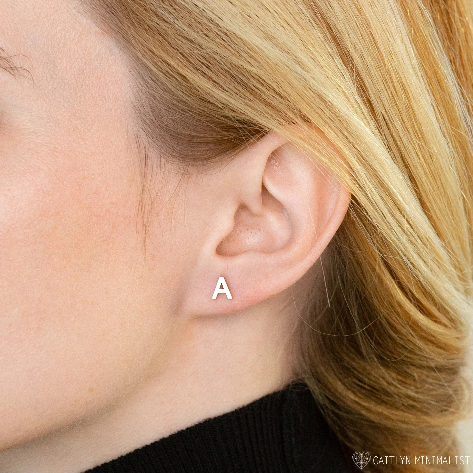 Alex Custom Dainty Initial Studs | Caitlyn Minimalist | Caitlyn Minimalist