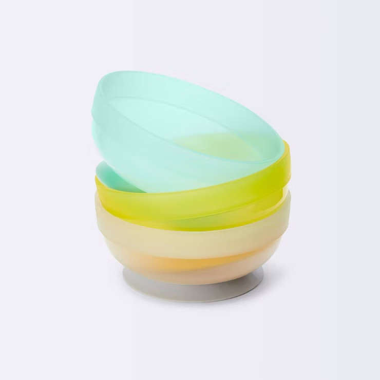 Suction Bowls - 3pk - Cloud Island™ Green/Gray/Yellow | Target