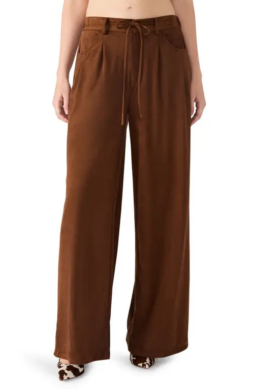 Steve Madden Alysia Faux Suede Drawstring Pants in Chicory Coffee at Nordstrom, Size Large | Nordstrom