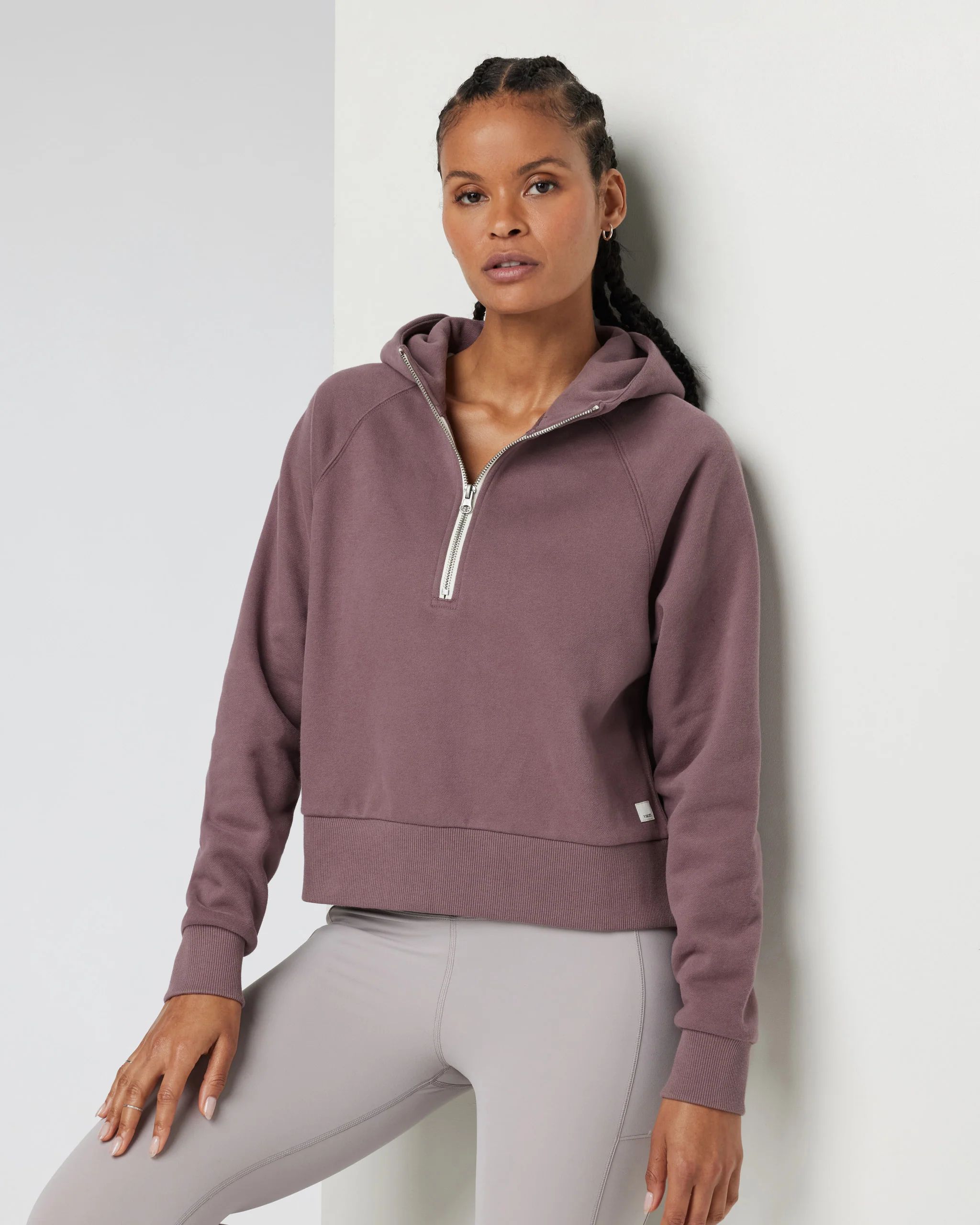 Restore Half Zip Hoodie | Women's Elderberry Hoodie | Vuori | Vuori Clothing (US & Canada)