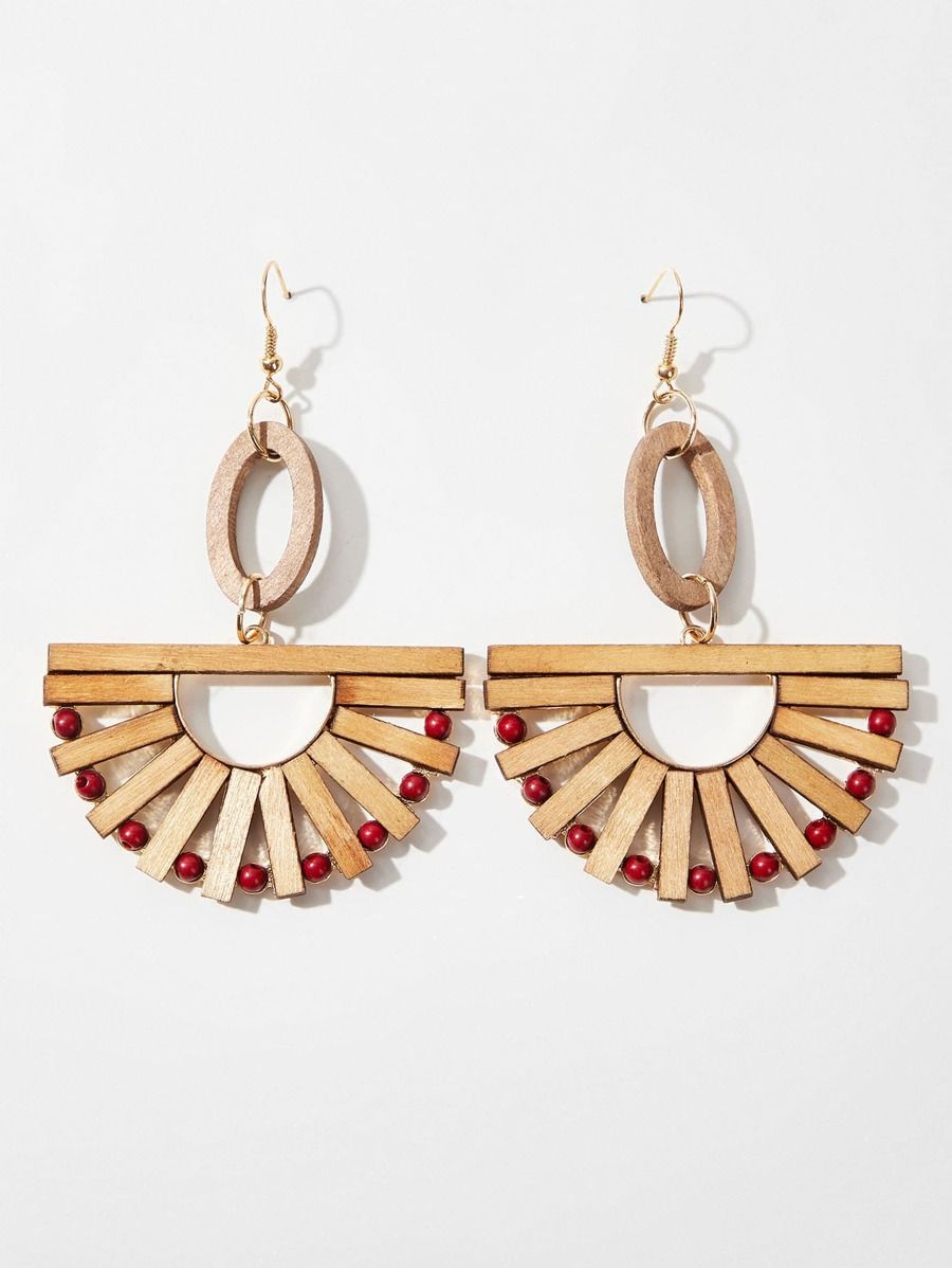 Hollow Out Wooden Earrings | SHEIN