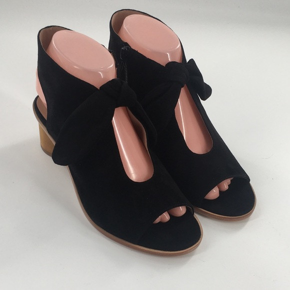 NWT Bernardo Luna Black Suede Booties Sandals Bow | Poshmark