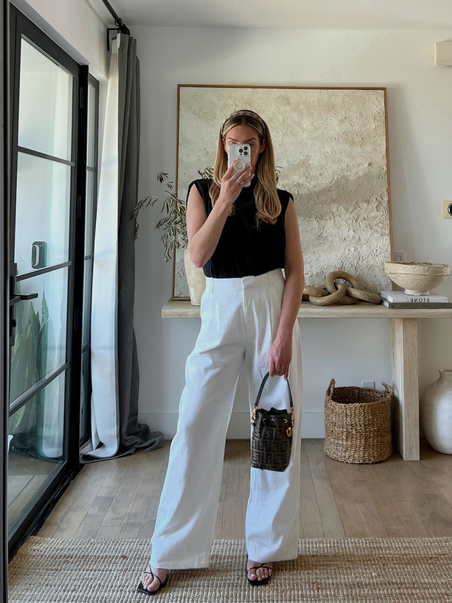 Linen-Blend Tailored Wide Leg Pant curated on LTK