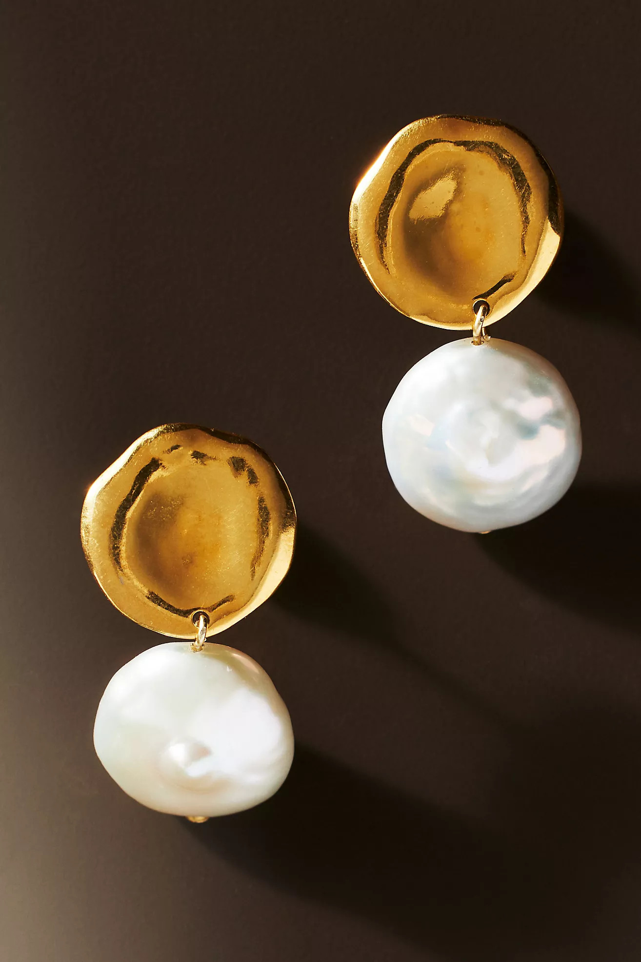 Chan Luu Two Tiered White Keshi Pearl Earrings | Anthropologie (US)