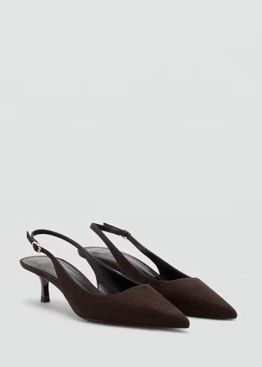 Pointed kitten-heel shoes chocolate - Women - 7½ - MANGO | Mango (US/MX/AU)