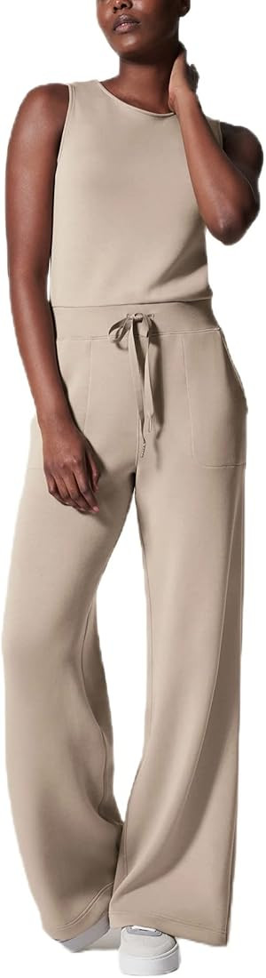 Klamay Air Essentials Jumpsuits for Womens Casual Summer Outfits Sleeveless Wide Leg Flowy Romper... | Amazon (US)