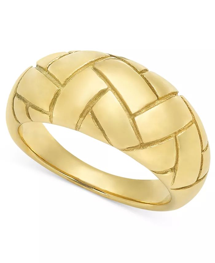 18k Gold-Plated Stainless Steel Biricki-Etched Ring | Macy's