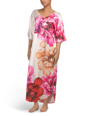 Floral Print Satin Caftan | Women | Marshalls | Marshalls