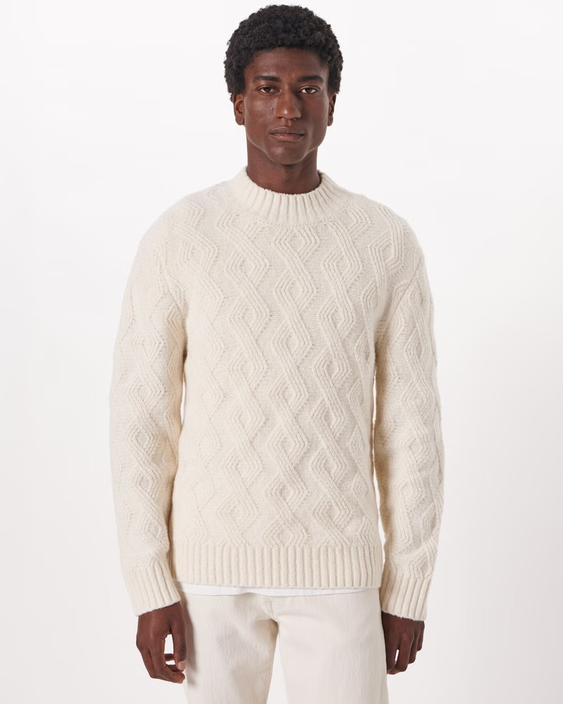 Men's Stitched Mockneck Sweater | Men's Tops | Abercrombie.com | Abercrombie & Fitch (US)