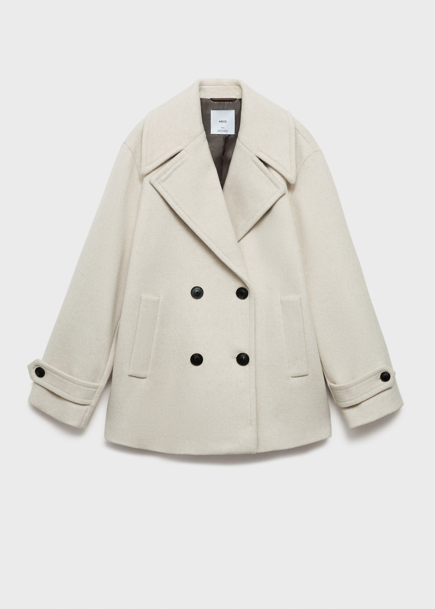 Wool double-breasted coat with buttons - Women | MANGO USA | Mango (US/MX/AU)