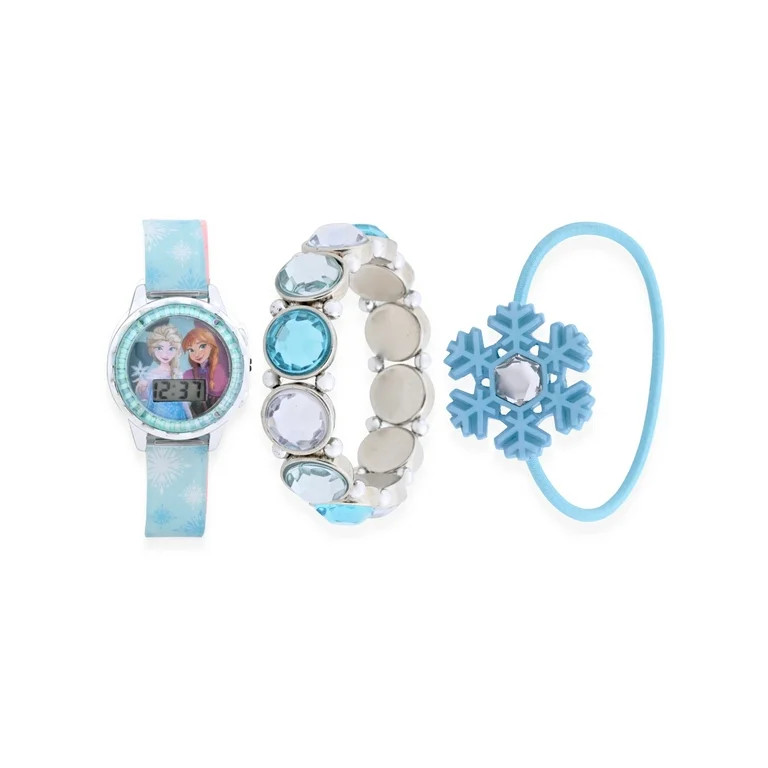 Disney Frozen Girls Flashing LCD Blue Ombre Silicone Watch, Bracelet and Hair Accessory 3 Piece S... | Walmart (US)