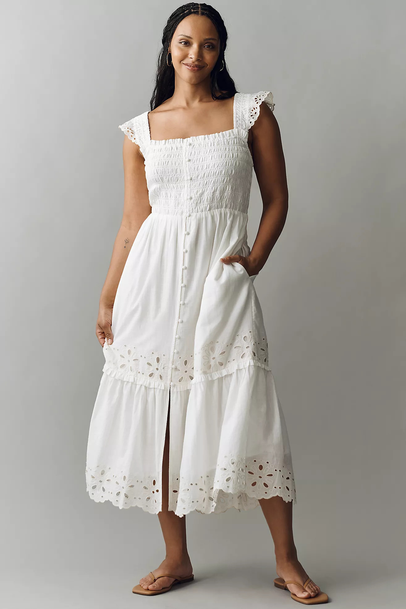 Peregrine Eyelet Midi Dress | Anthropologie (US)