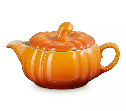 Le Creuset 14 oz. Pumpkin Gravy Boat with Lid - QVC.com | QVC