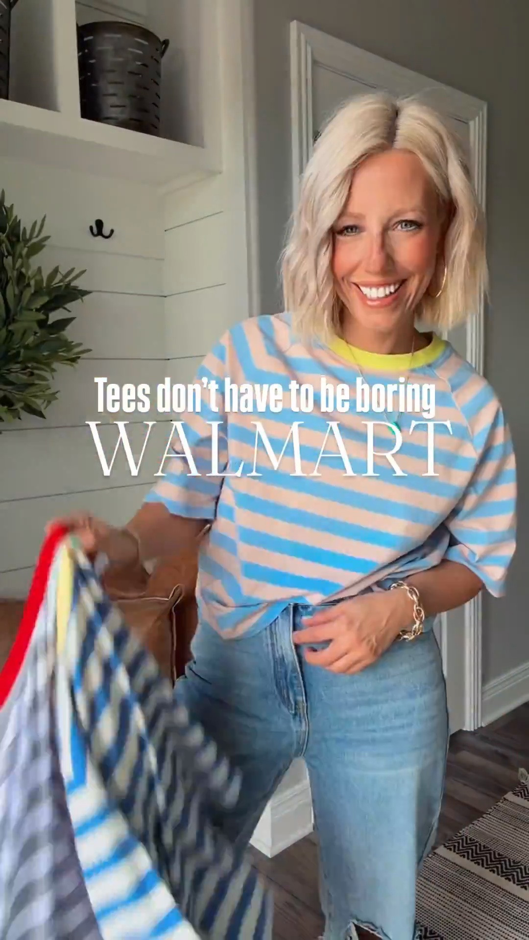 Bright, bold, and budget-friendly ☀️ These colorful striped tees from Walmart are my go-to summer staple! Think effortless outfits on repeat—paired with denim shorts, jeans, flowy skirts, or athletic shorts for an easy look. Lightweight, comfy, and giving that elevated casual vibe without the price tag 🙌
⬇️⬇️⬇️
Tees size small (run roomy)
Linen pants small
Red shorts and jeans medium
Denim shorts sized up 2 sizes to an 8 for a roomy fit! 

#WalmartFashion #SummerOutfits #AffordableStyle #StripedTees #MomStyle #CasualChic #EverydayOutfits #BudgetFriendlyFashion #SummerStyle #WalmartFinds

#LTKootd #LTKmomlife #LTKSaleAlert