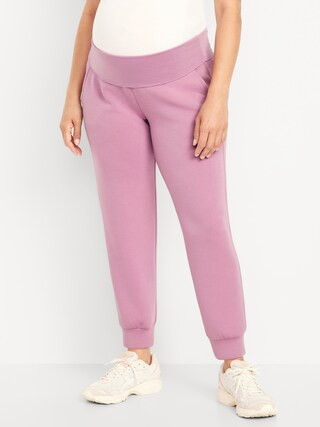 Maternity Bounce Fleece Rollover-Waist Jogger Sweatpants | Old Navy (US)
