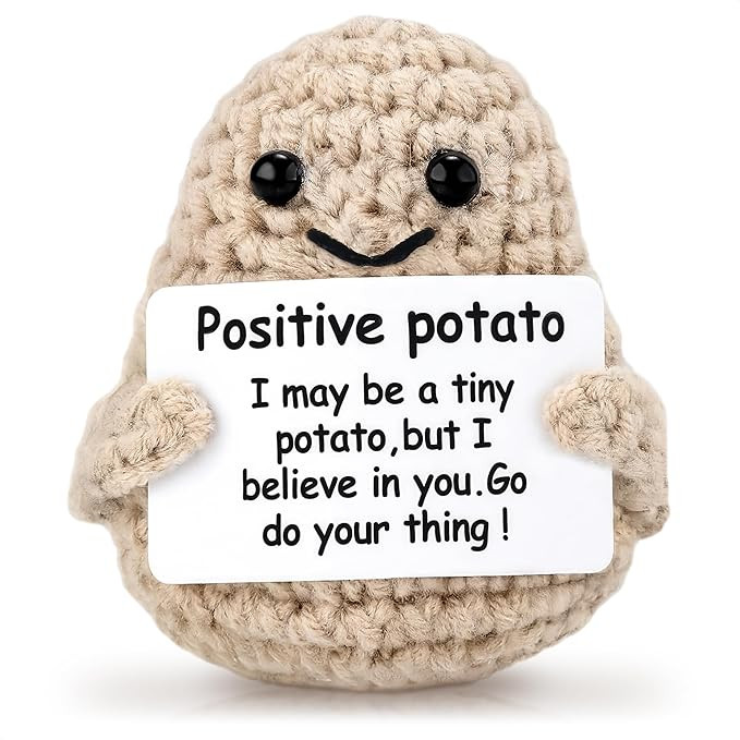 Cute Positive Potato 3.14"x2.36" with Inspirational Message Card | Positive Crochet Animals - Emo... | Amazon (US)