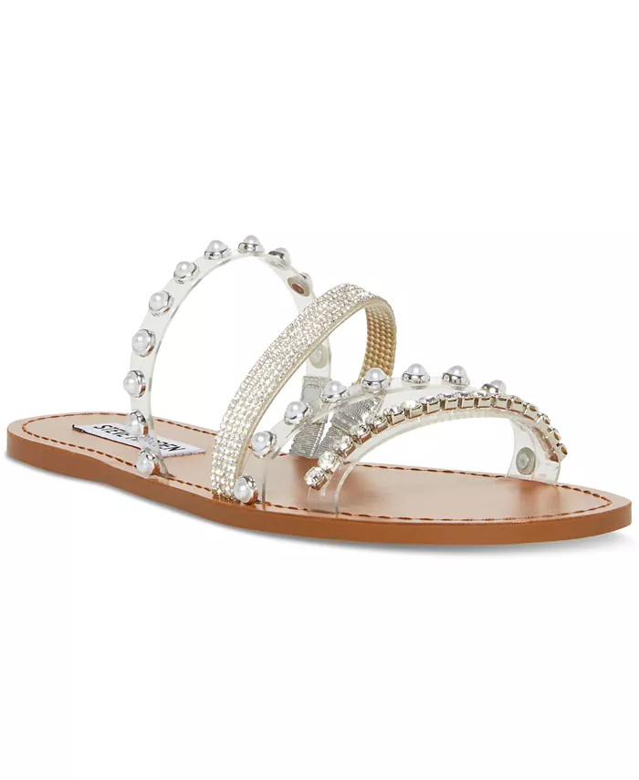 Women's Attentive Strappy Vinyl Slide Sandals | Macys (US)