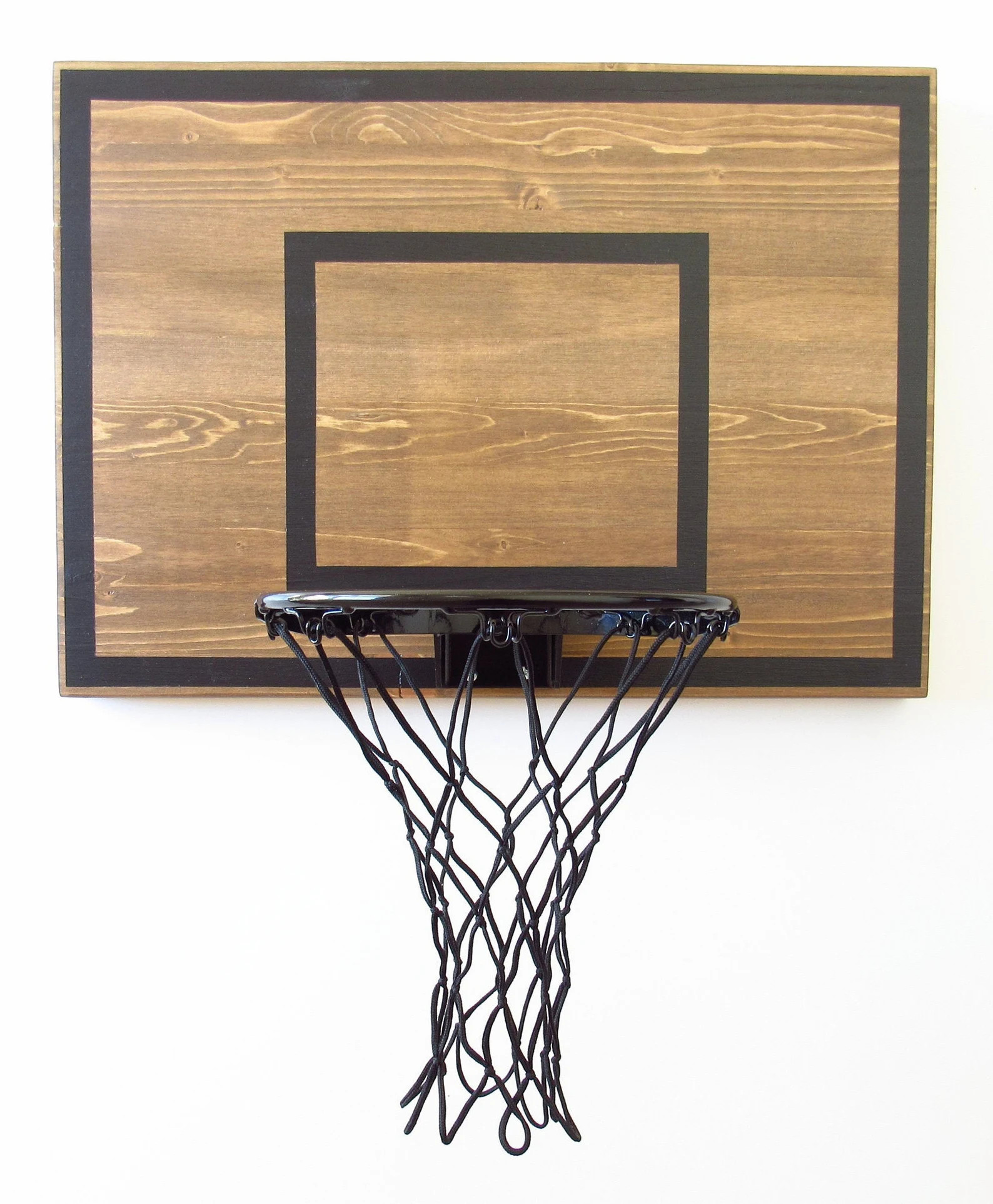 Rustic Wall Mounted Basketball Hoop Brown and Black Indoor Goal - Etsy | Etsy (US)
