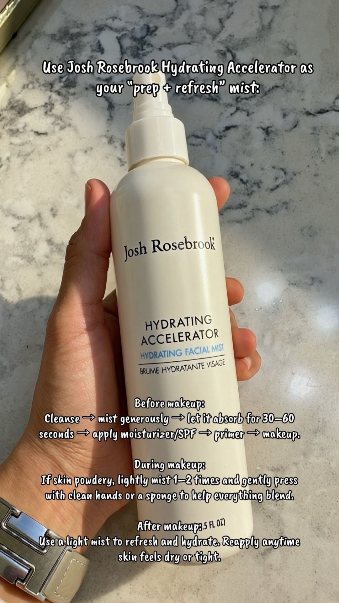 For makeup, think of Josh Rosebrook Hydrating Accelerator as your “prep + refresh” mist

#LTKBeauty #LTKmorningroutine