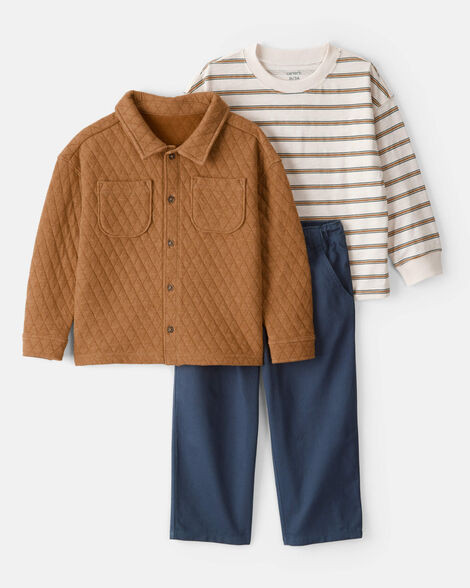 Toddler Boy 3-Piece Quilted Jacket Outfit Set | Carter's Inc