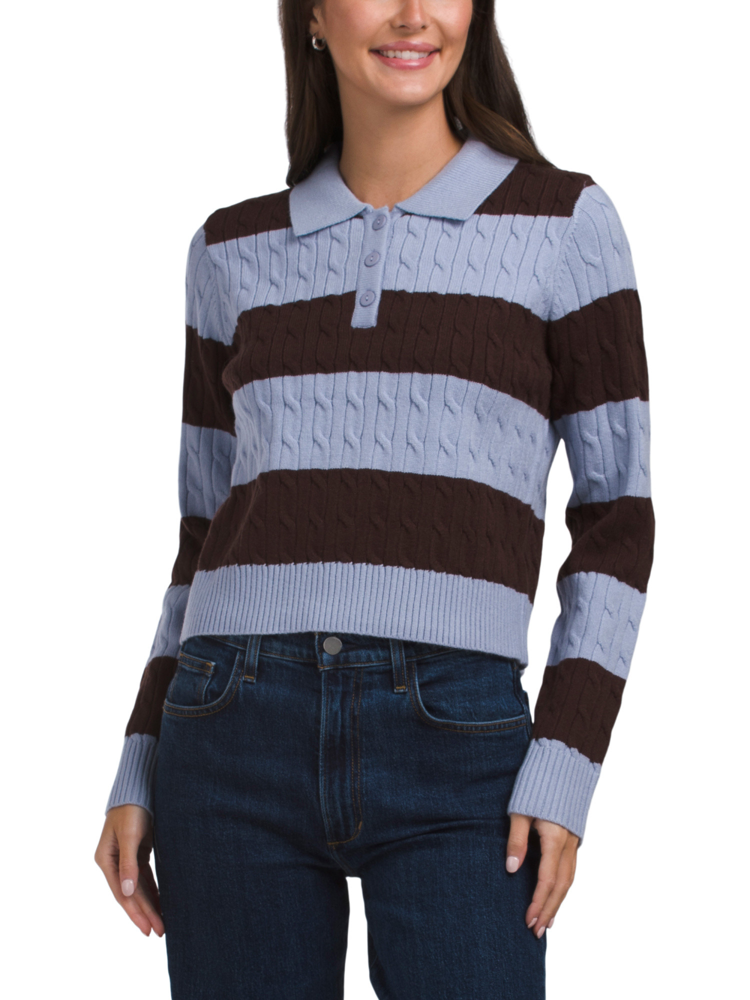 Collared Cable Knit Rugby Sweater | Juniors | Marshalls | Marshalls